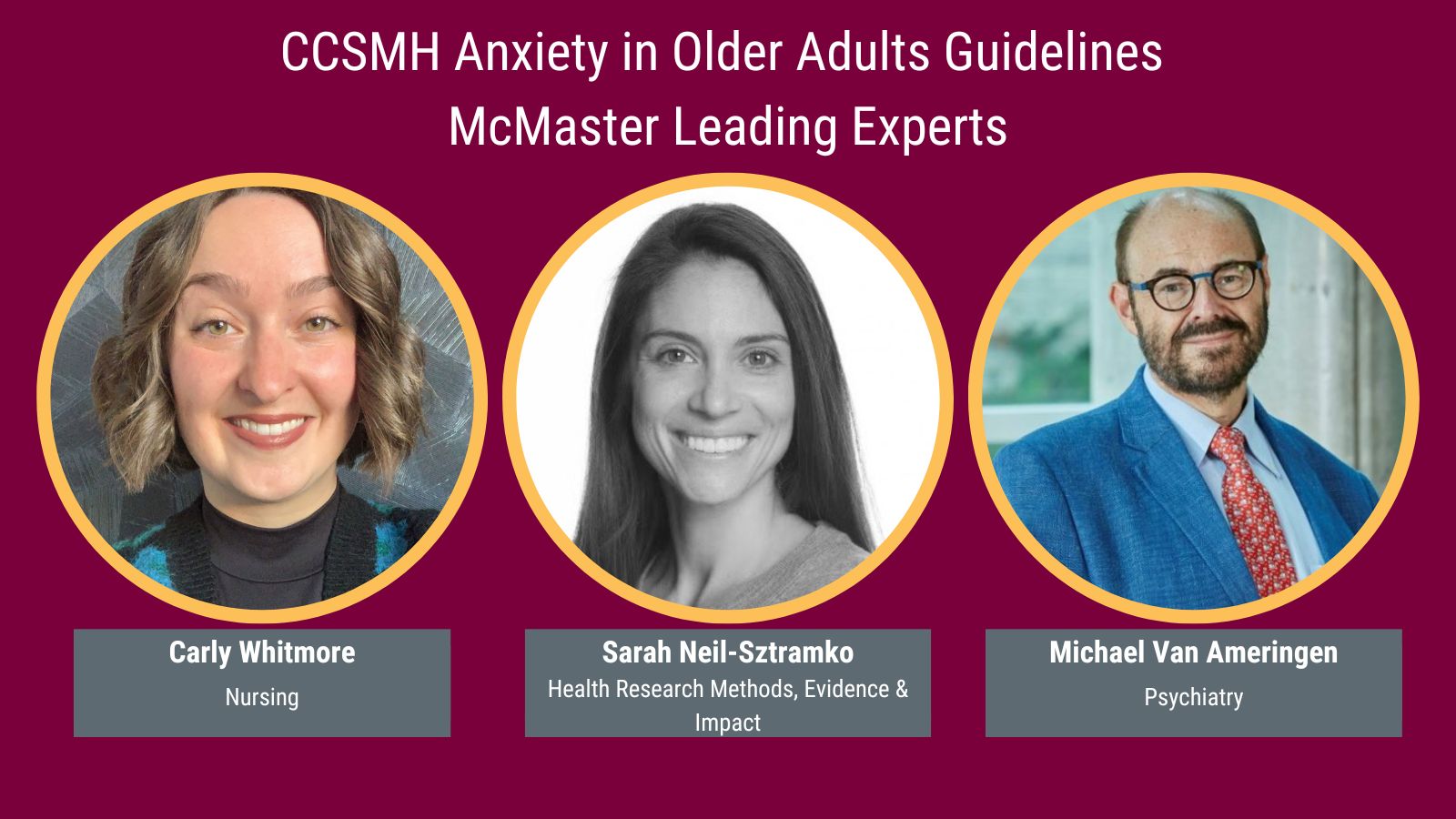 Mac Leading Experts in developing Anxiety in Older Adults Guidelines
